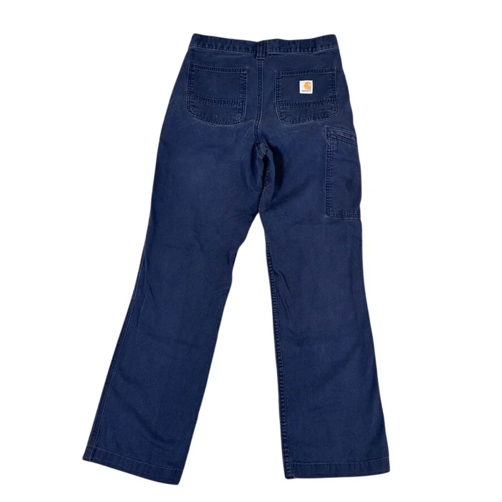 Carhartt Relaxed Fit Navy Blue Cotton Canvas Work Pants 30x30 Mens